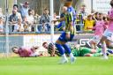 A game-changing moment as Jonny Margetts slams into the post