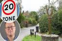 A new 20mph limit will be introduced in Southrepps. Inset: County councillor Tim Adams