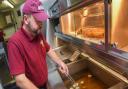 Battered pork, sage and onion stuffing balls being made at Drifters in Fakenham as part of their Christmas menu.