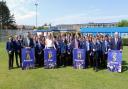 Alderman Peel Senior Leadership Team and students celebrating after they were awarded a 'Good' mark following its Ofsted inspection