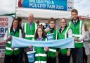 A 130-mile egg and spoon relay has raised £6,500 for farming mental health charity YANA. From left: NFU chief poultry adviser Aimee Mahony, Nigel Joice, Olivia Joice, Jack Joice, Zanna Joice, and NFU poultry adviser Tom Glen