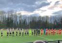 Dereham and Fakenham line-up before the Norfolk Senior Cup semi-final.