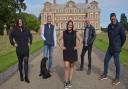 New music festival Wide Skies and Butterflies will take place at the Raynham Estate, pictured (L-R) are the team: Abbie Panks, Lord Tom Raynham, Gilly the dog, Samira Williams, Sam Booker and Tom Branston.