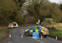 Police blocking Fakenham Road due to a multiple vehicle crash. Picture: Danielle Booden