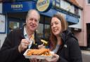 Marcus, managing director of French's Fish Shop, with daughter Alanna