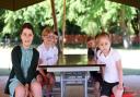 East Bergholt Primary School pupils have been learning outside under canvas, in two large tipis put up to create extra learning space and help social distance  Picture: CHARLOTTE BOND