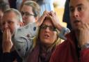 Tense moments as England rugby fans watch England against South Africa in the world cup final at Holt Rugby Club. Picture: DENISE BRADLEY