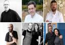 The chefs involved in the charity dinner are, clockwise from top left, Kevin Mangeolles, Eric Snaith, Michael Chamberlain, Richard Bainbridge, Dan Lawrence and Natalie Stuhler and Scott and Kelly Dougal.