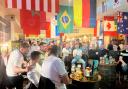 England fans watching the World Cup game against the USA at the Henry IV pub in Fakenham