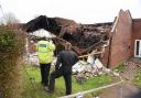 The aftermath of the fire at Walsingham Village Hall