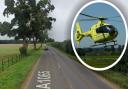 A motorcyclist has been airlifted to hospital