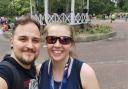 Kerry Lucas, with her husband Ed, after taking part in Run Norwich for TimeNorfolk