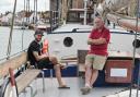 Bob ‘Rob’ Richardson (right), alongside his son Will, onboard The Albatros