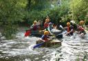 A scene from a cardboard raft race at a previous Active Fakenham Week