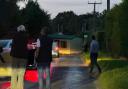 A mobile home blocked a road in Norfolk after falling off a trailer