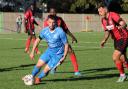 Callum Brain in action for Wells Town against Wymondham