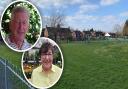 Angela Glynn, mayor of Fakenham (bottom inset) was joined by David Stevens (top inset), winner of 11 Gold Medals at the Chelsea Flower Show, for a walk around Millennium Park