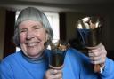 Coastal Handbells founder Suzanne Rands, with the newly refurbished instruments which she has helped bring back to playing standard