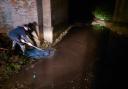 Kieran Walpole from Fakenham cleared the flood by the old railway bridge in Broom Green, on the B110 between Dereham and Fakenham on January 9