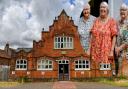 The former youth hostel in Wells and (inset) Janet Macnab, Jean Davies and Thelma Short