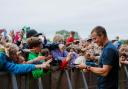 Bear Grylls meeting attendees of Gone Wild Festival at Holkham