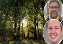 Norfolk County Council has scrapped its target to plant a million trees by 2025. Inset: County councillors Rob Colwell and James Bensly