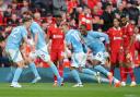 Nottingham Forest’s Callum Hudson-Odoi celebrates his winner against Liverpool (Peter Byrne/PA).