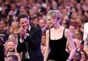 Kristian Rasmussen and Elizabeth Debicki at the 76th Emmy Awards (Danny Moloshok/Invision/AP)