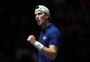 Jack Draper clenches his fist during his loss to Francisco Cerundolo (Martin Rickett/PA)