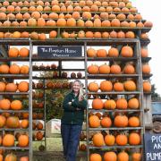 Victoria Cushing in her Pumpkin House at Thursford where you can choose a pumpkin.  Picture: DENISE BRADLEY