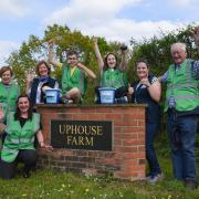 Launching the 'Scrambling for YANA' egg and spoon race, from left, Patrick Joice's mother Jenny, NFU chief poultry adviser Aimee Mahony, YANA representative Di Strangroom, Patrick's children Jack and Olivia Joice with their mother Zanna and grandfather