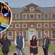 Wide Skies and Butterflies will take place at the Raynham Estate, pictured (L-R) are: Abbie Panks and Lord Tom Raynham (from the Raynham estate) Gilly the dog, and festival organisers Samira Williams, Sam Booker and Tom Branston.