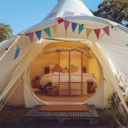 The Olive stargazer bell tent at Godwick Hall, near Fakenham.