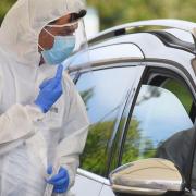 The drive-through coronavirus testing facility at the Norwich Research Park. Picture: Denise Bradley