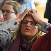 Tense moments as England rugby fans watch England against South Africa in the world cup final at Holt Rugby Club. Picture: DENISE BRADLEY