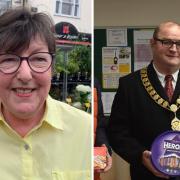 Angela Glynn (left) and Pat West (right) Mayors for Fakenham and Cromer have reacted to the news that their levelling up funding bids have been rejected