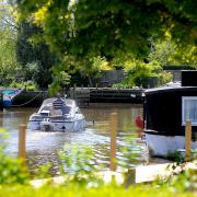 Boating in the sunshine near the River Yare in Brundall