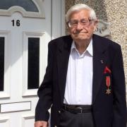 William ‘Bill’ Alford wearing his Burma Star medal