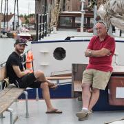 Bob ‘Rob’ Richardson (right), alongside his son Will, onboard The Albatros