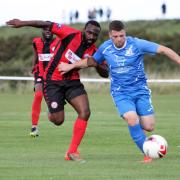 Wells Town in action against Wymondham Town