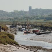 Looking down the harbour creek towards Morston