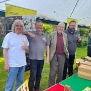 (From Left to Right) Dave Cornell (Poppyland Brewery) David Holliday (Moon Gazer Ales) Roger Protz, Dimitri Stalens Brewery Adept (Leuven) at Strangers Hall Norwich in May 2024