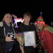 Chelsey Church, centre, with Debbie Carter De Bois, left and Amanda Moffatt from Wells' Alderman Peel High School.  Picture: Nicky Phillips, The Norfolk Boat