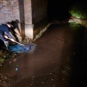 Kieran Walpole from Fakenham cleared the flood by the old railway bridge in Broom Green, on the B110 between Dereham and Fakenham on January 9