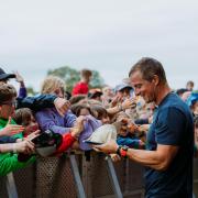 Bear Grylls meeting attendees of Gone Wild Festival at Holkham