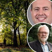 Norfolk County Council is quietly dropping its target to plant a million trees by 2025. Inset: County councillors James Bensly and Steve Morphew