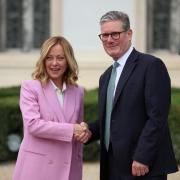 Prime Minister Sir Keir Starmer with Italian Prime Minister Giorgia Meloni at Villa Doria Pamphilj in Rome, Italy (Phil Noble/PA)